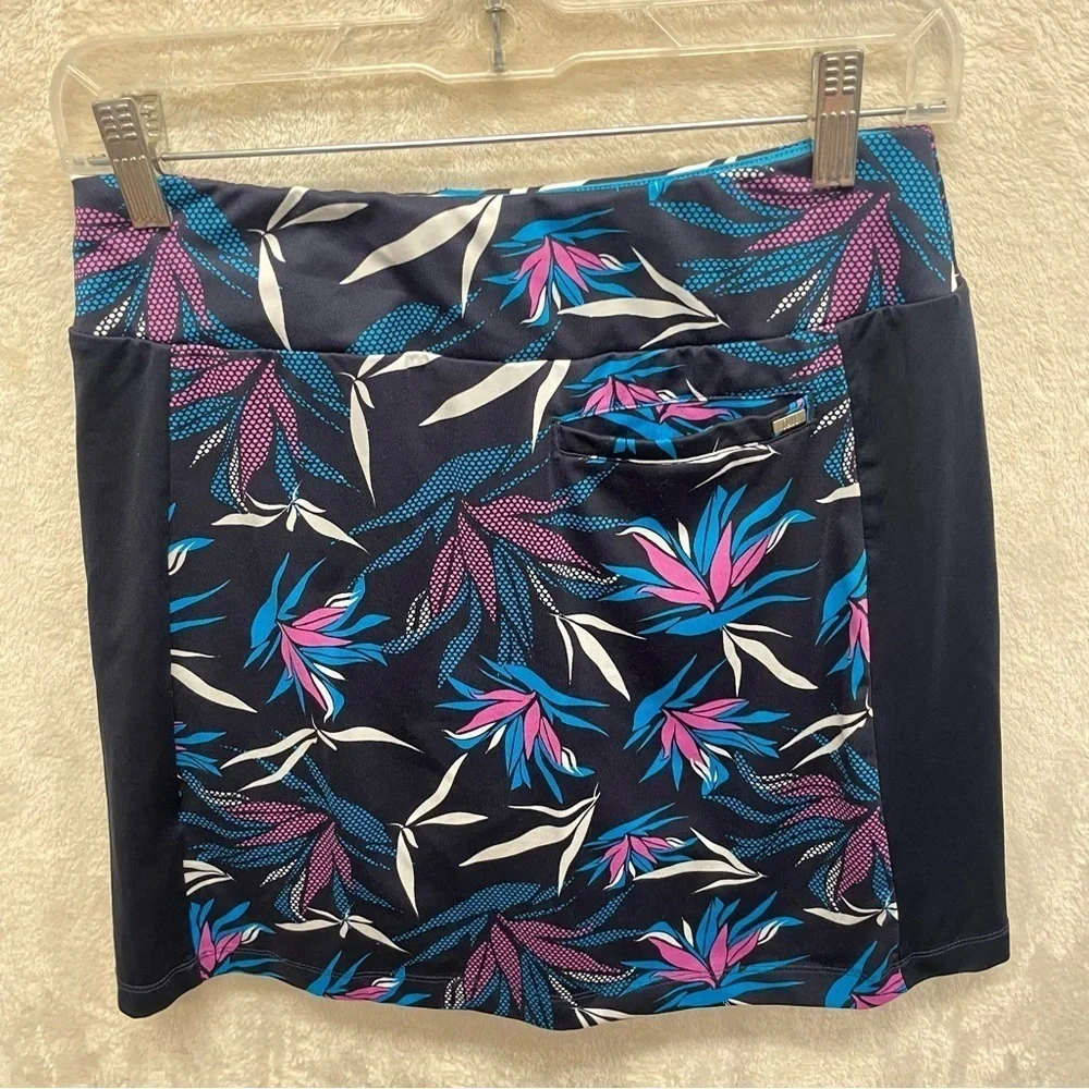 Tail women’s golf skort pickleball tropical print size XS zipper pockets